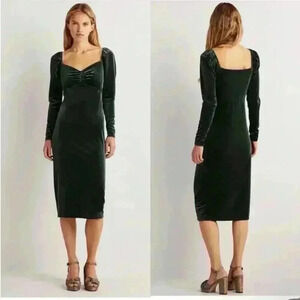 💚NWT Boden Velvet Jersey Green Midi Dress💚